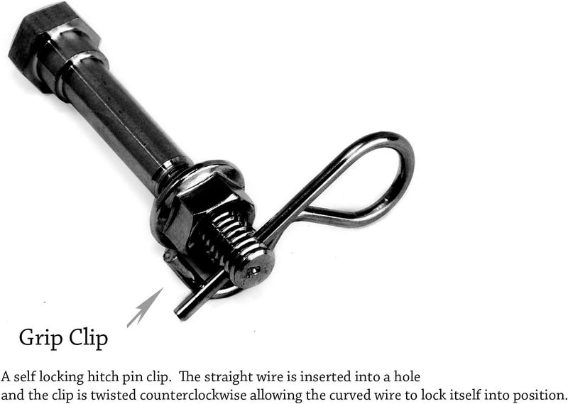 eVerHITCH Anti-Rattle Hitch Pin Bolt with Keeper Grip Clip Kit (Fits 2" Receivers, Black) - Image 2